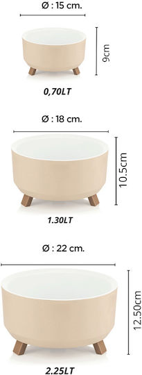 Set 3 Ghivece de Flori Din Plastic Albe