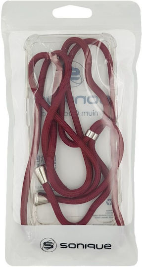 Silicone Case Cord Sonique Armor Clear Oppo Find X8 Pro 5g Burgundy