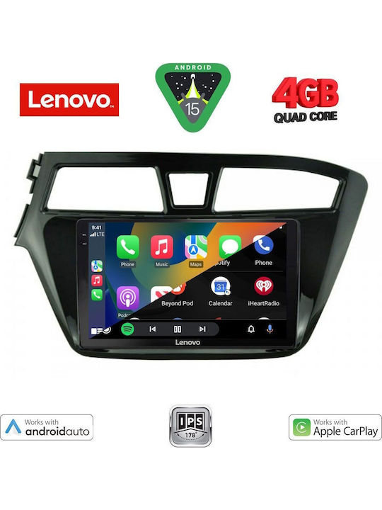 Lenovo Ηχοσύστημα Αυτοκινήτου για Hyundai i20 2014-2018 (Bluetooth/USB/AUX/WiFi/GPS/Apple-Carplay/Android-Auto) με Οθόνη Αφής 9"