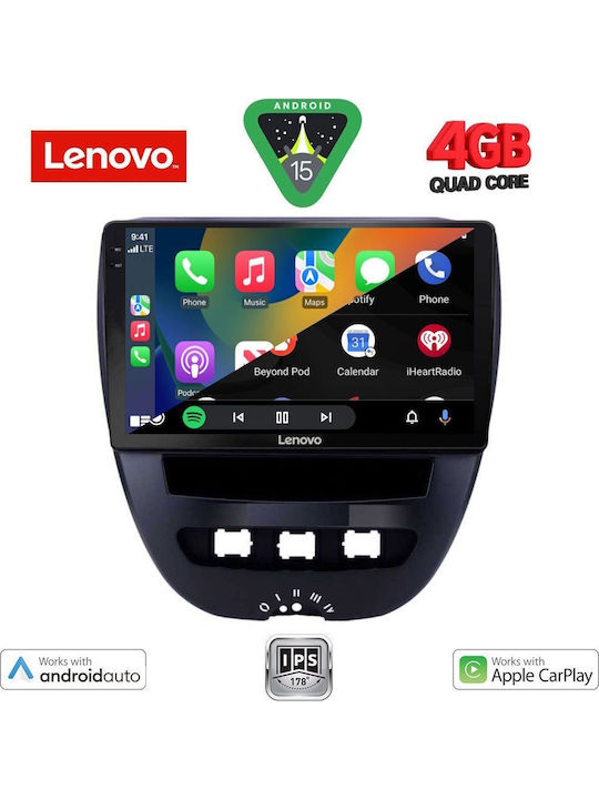 Lenovo Auto-Audiosystem für Toyota Aygo 2005-2014 (Bluetooth/USB/AUX/WiFi/GPS/Apple-Carplay/Android-Auto) mit Touchscreen 10"
