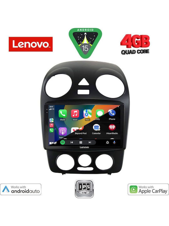 Lenovo Auto-Audiosystem für Volkswagen Käfer 2004-2011 (Bluetooth/USB/AUX/WiFi/GPS/Apple-Carplay/Android-Auto) mit Touchscreen 9"