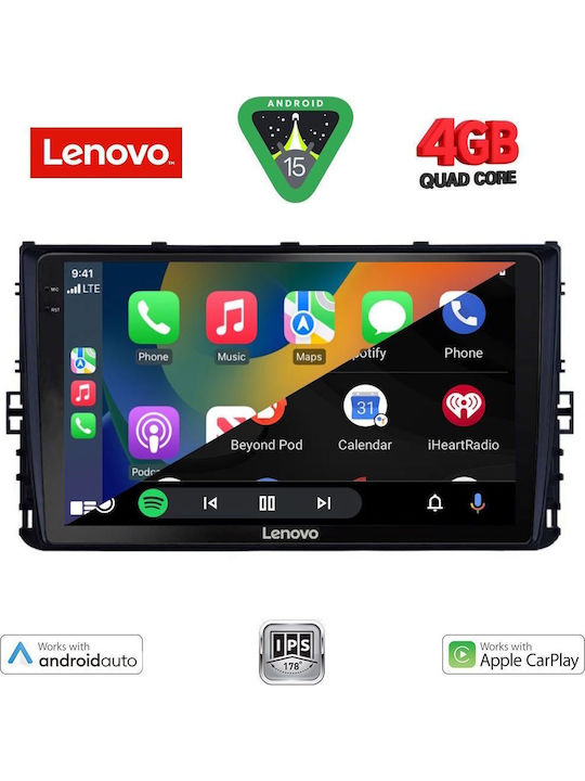 Lenovo Автомобилна Аудио Система (Блутут/USB/AUX/WiFi/GPS/Apple-Carplay/Android-Auto) с Тъчскрийн 9"