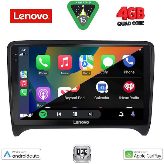 Lenovo Ηχοσύστημα Αυτοκινήτου για Audi TT 2007-2015 (Bluetooth/USB/AUX/WiFi/GPS/Apple-Carplay/Android-Auto) με Οθόνη Αφής 9"