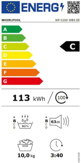 Whirlpool WP C10X WBS EE Στεγνωτήριο 10kg με Αντλία Θερμότητας