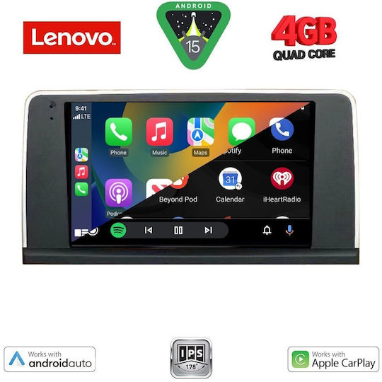 Lenovo Ηχοσύστημα Αυτοκινήτου για BMW X5 (E70) / X6 (E71) 2006-2009 (Bluetooth/USB/AUX/WiFi/GPS/Apple-Carplay/Android-Auto) με Οθόνη Αφής 9"