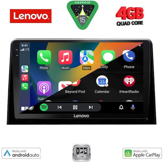Lenovo Ηχοσύστημα Αυτοκινήτου για Peugeot Partner Opel Combo Fiat Doblo Toyota Proace Citroen Berlingo 2019 (Bluetooth/USB/AUX/WiFi/GPS/Apple-Carplay/Android-Auto) με Οθόνη Αφής 10"