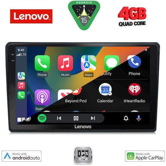 Lenovo Car Audio System for Citroen C4 / DS4 2018 (Bluetooth/USB/AUX/WiFi/GPS/Apple-Carplay/Android-Auto) with Touch Screen 10"