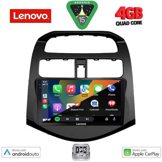 Lenovo Car Audio System for Chevrolet Spark 2009-2015 (Bluetooth/USB/AUX/WiFi/GPS/Apple-Carplay/Android-Auto) with Touch Screen 9"