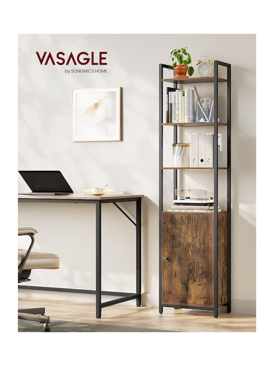 Rustic Brown & Ink Black Bookcase 40x24x159.5cm