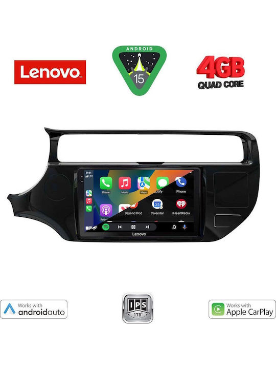 Lenovo Car Audio System for Kia Rio 2015-2018 (Bluetooth/USB/AUX/WiFi/GPS/Apple-Carplay/Android-Auto) with Touch Screen 9"