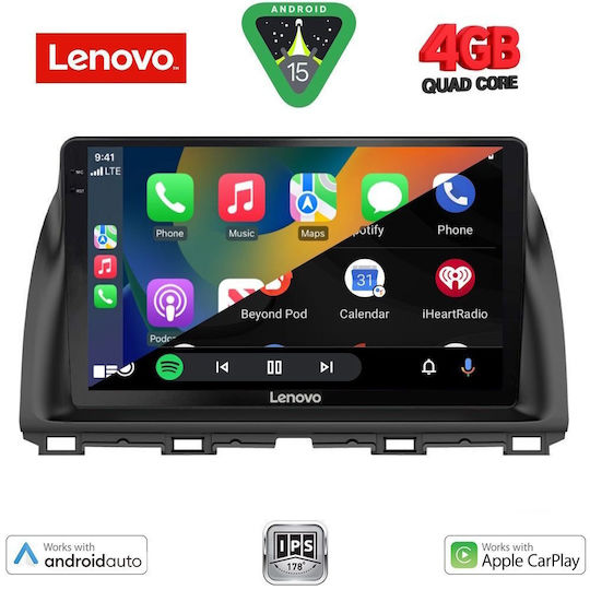Lenovo Car Audio System for Mazda CX-5 2013-2017 (Bluetooth/USB/AUX/WiFi/GPS/Apple-Carplay/Android-Auto) with Touch Screen 10"