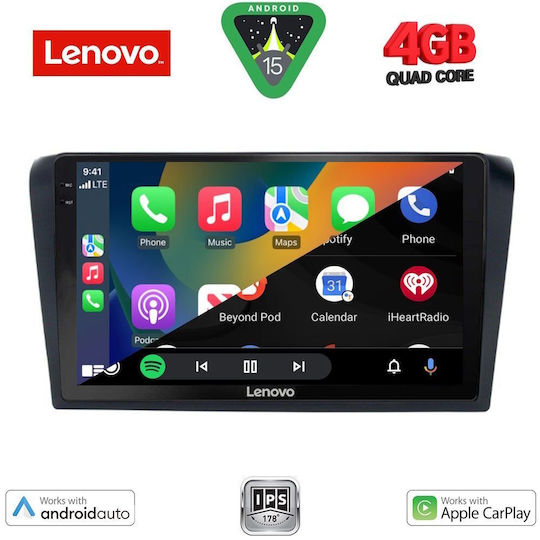 Lenovo Ηχοσύστημα Αυτοκινήτου για Mazda 3 2003-2008 (Bluetooth/USB/AUX/WiFi/GPS/Apple-Carplay/Android-Auto) με Οθόνη Αφής 9"