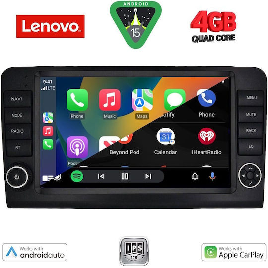 Lenovo Car Audio System for Mercedes-Benz ML / GL Class 2005-2011 (Bluetooth/USB/AUX/WiFi/GPS/Apple-Carplay/Android-Auto) with Touch Screen 9"