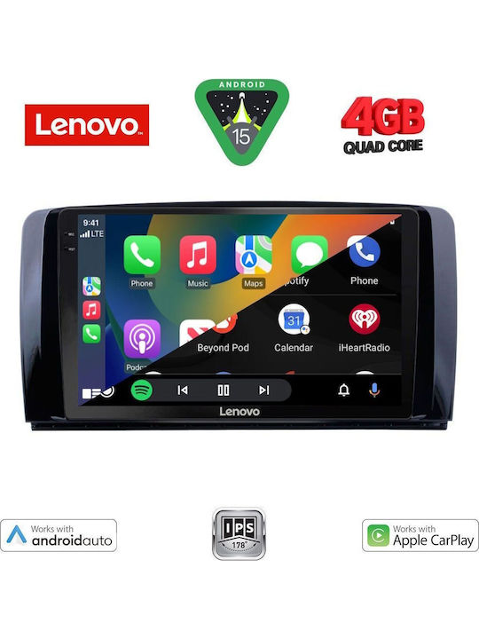 Lenovo Auto-Audiosystem für Mercedes-Benz R-Klasse 2006-2015 (Bluetooth/USB/AUX/WiFi/GPS/Apple-Carplay/Android-Auto) mit Touchscreen 9"