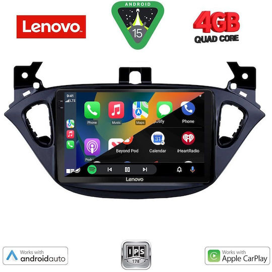 Lenovo Car Audio System for Opel Adam / Corsa 2014-2021 (Bluetooth/USB/AUX/WiFi/GPS/Apple-Carplay/Android-Auto) with Touch Screen 9"