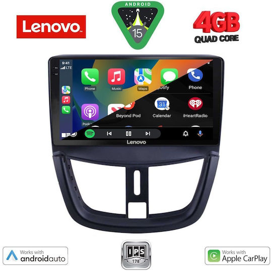 Lenovo Car Audio System for Peugeot 207 2007 (Bluetooth/USB/AUX/WiFi/GPS/Apple-Carplay/Android-Auto) with Touch Screen 9"