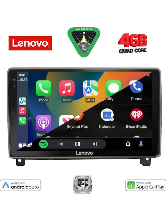 Lenovo Car Audio System for Peugeot 407 2004-2011 (Bluetooth/USB/AUX/WiFi/GPS/Apple-Carplay/Android-Auto) with Touch Screen 9"