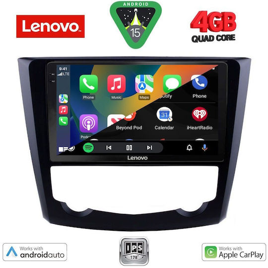 Lenovo Auto-Audiosystem für Renault Kadjar 2015 (Bluetooth/USB/AUX/WiFi/GPS/Apple-Carplay/Android-Auto) mit Touchscreen 9"