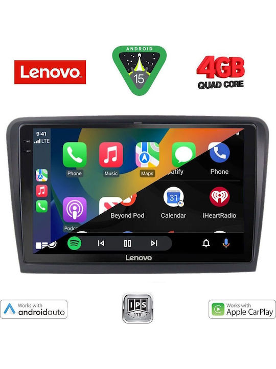 Lenovo Car Audio System for Skoda Superb 2008-2015 (Bluetooth/USB/AUX/WiFi/GPS/Apple-Carplay/Android-Auto) with Touch Screen 10"