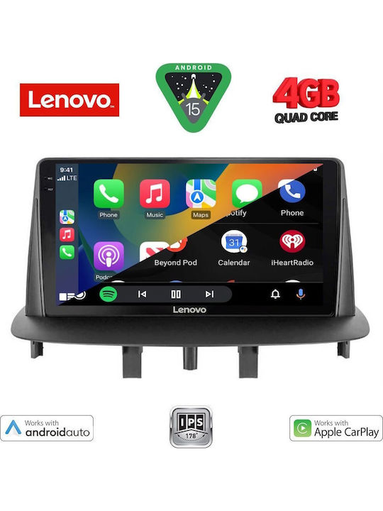 Lenovo Car Audio System for Renault Megane 2009-2016 (Bluetooth/USB/AUX/WiFi/GPS/Apple-Carplay/Android-Auto) with Touch Screen 9"