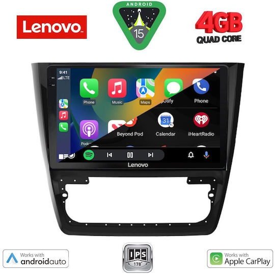 Lenovo Ηχοσύστημα Αυτοκινήτου για Skoda Yeti 2014 (Bluetooth/USB/AUX/WiFi/GPS/Apple-Carplay/Android-Auto) με Οθόνη Αφής 10"