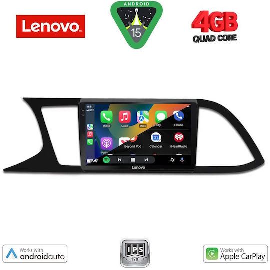 Lenovo Car Audio System for Seat Leon 2012-2021 (Bluetooth/USB/AUX/WiFi/GPS/Apple-Carplay/Android-Auto) with Touch Screen 9"