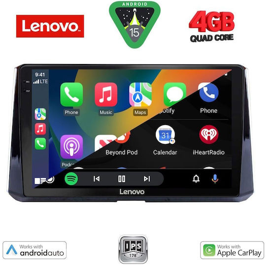 Lenovo Car Audio System for Toyota Corolla 2019 (Bluetooth/USB/AUX/WiFi/GPS/Apple-Carplay/Android-Auto) with Touch Screen 10"