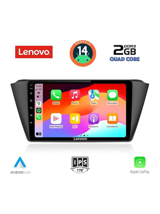 Lenovo Car Audio System for Skoda Fabia 2015 (Bluetooth/USB/AUX/WiFi/GPS/Apple-Carplay/Android-Auto) with Touch Screen 9"