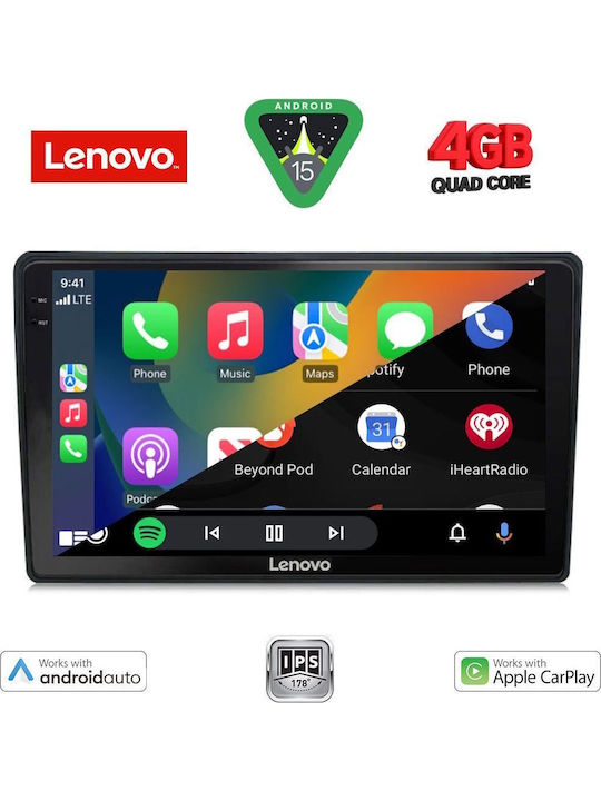 Lenovo Автомобилна Аудио Система (Блутут/USB/AUX/WiFi/GPS/Apple-Carplay/Android-Auto) с Тъчскрийн 9"