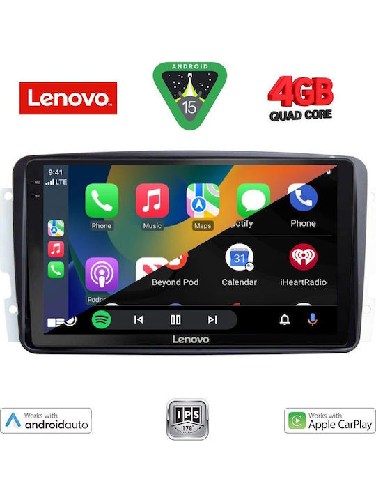 Lenovo Car Audio System for Mercedes-Benz CLK Class 2000-2004 (Bluetooth/USB/AUX/WiFi/GPS/Apple-Carplay/Android-Auto) with Touch Screen 9"