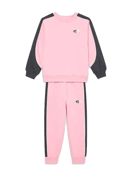 Kids Sweatpants Set Pink Crew