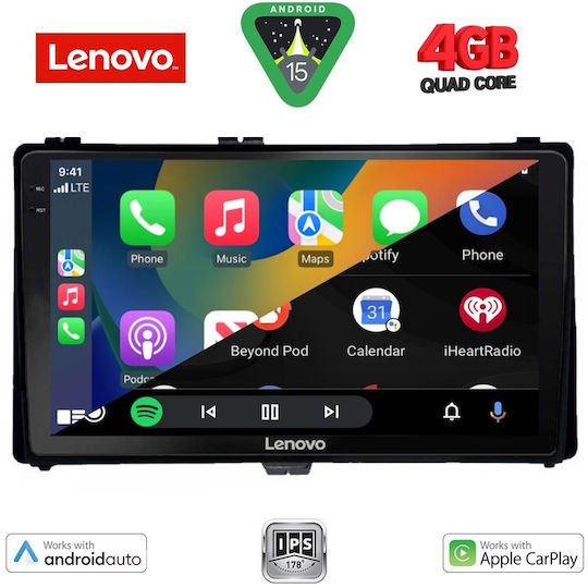 Lenovo Ηχοσύστημα Αυτοκινήτου για Toyota Auris / Aygo X / Corolla 2017-2019 (Bluetooth/USB/AUX/WiFi/GPS/Apple-Carplay/Android-Auto) με Οθόνη Αφής 9"