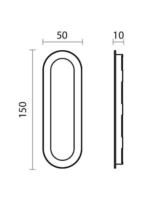 Convex Дръжка за вграждане на врати Вграден Медна 150мм SDH-14747