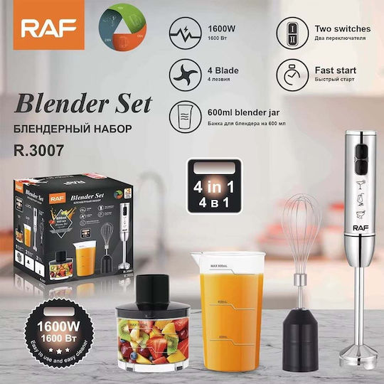 Raf Raf Hand Blender with Inox Rod 1600W Black