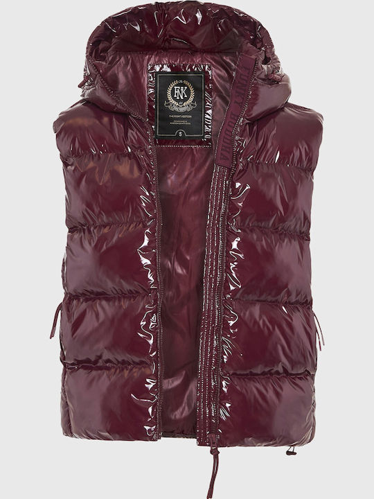 Jachetă de femei Fără mâneci Puffer Burgundy