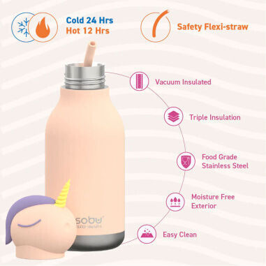 Asobu Kinderflasche Thermos Dinosaurier Rostfreier Stahl Dinosaur 460ml