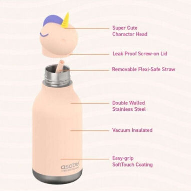 Asobu Kids Water Bottle Thermos Stainless Steel Santa 460ml