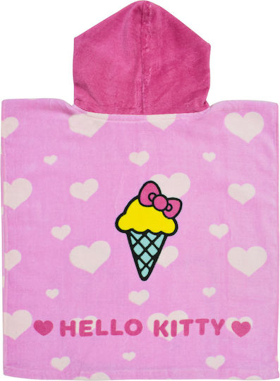 Stamion Kinder Strandponcho Hello Kitty Rosa 50x100cm Rosa
