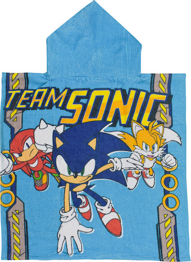 Stamion Stamion Kinder Strandponcho Sonic Hellblau 55x110cm Hellblau