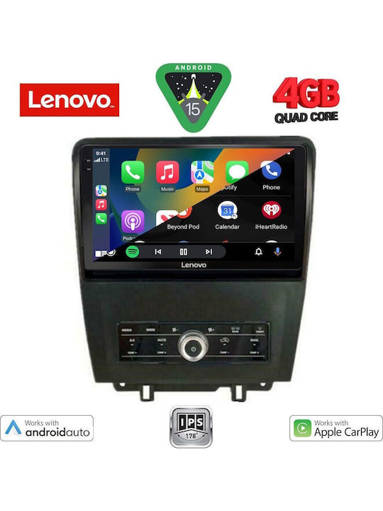 Lenovo Car Audio System for Ford Mustang 2010-2015 (Bluetooth/USB/AUX/WiFi/GPS/Apple-Carplay/Android-Auto) with Touch Screen 9"