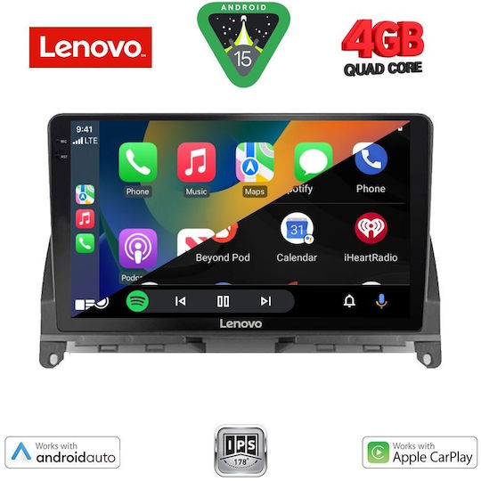 Lenovo Ηχοσύστημα Αυτοκινήτου για Mercedes-Benz C Class 2007-2011 (Bluetooth/USB/AUX/WiFi/GPS/Apple-Carplay/Android-Auto) με Οθόνη Αφής 9"