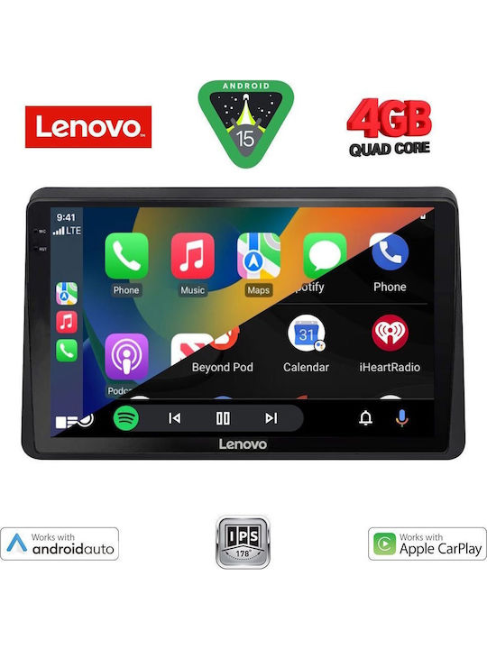 Lenovo Автомобилна Аудио Система (Блутут/USB/AUX/WiFi/GPS/Apple-Carplay/Android-Auto) с Тъчскрийн 10"