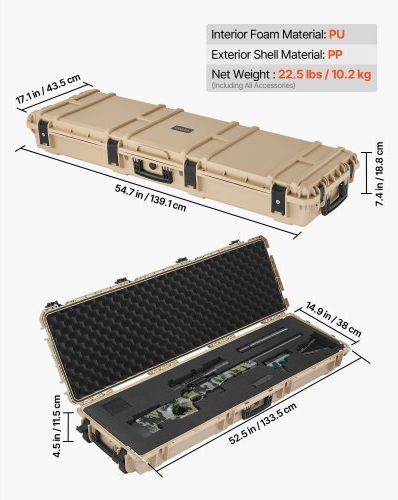 Vevor Βαλίτσα για Καραμπίνα Χακί 132cm