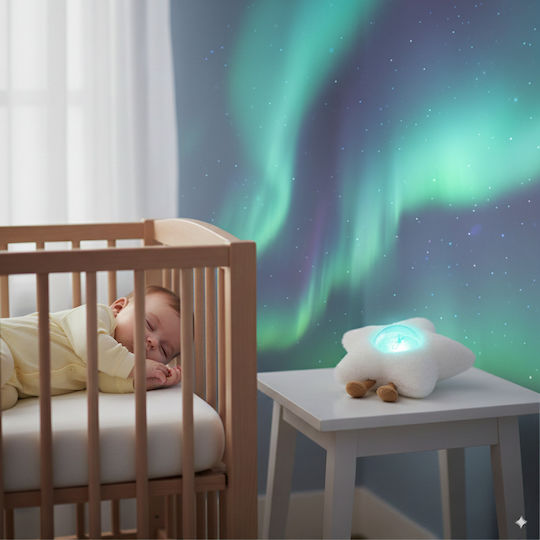 Zazu Gaia Galaxy Northern Lights Projector 10 Melodies Cry Sensor Rechargeable
