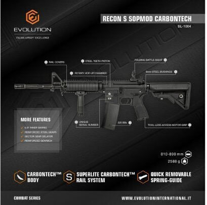 Evolution Αεροβόλο Airsoft Recon SOPMOD 14.5" Carbontech 6mm / 8mm