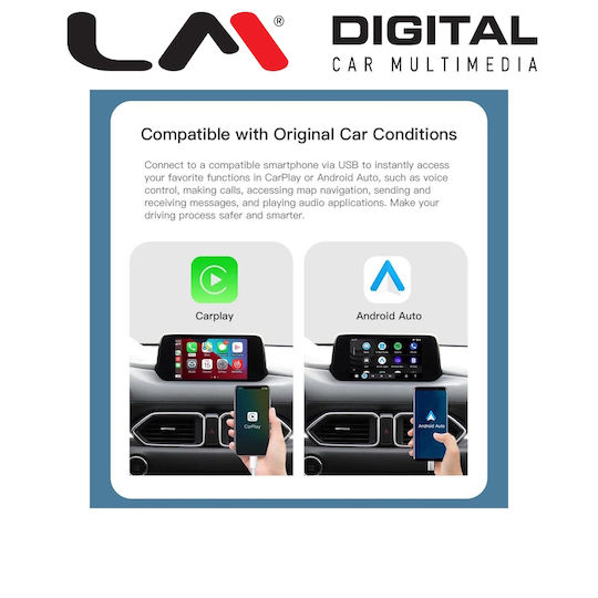 LM Digital Ηχοσύστημα Αυτοκινήτου για Mazda 6 / MX-5 / 2 / 3 / CX-3 / CX-5 16-21 (Bluetooth/USB/WiFi/GPS/Apple-Carplay/Android-Auto)
