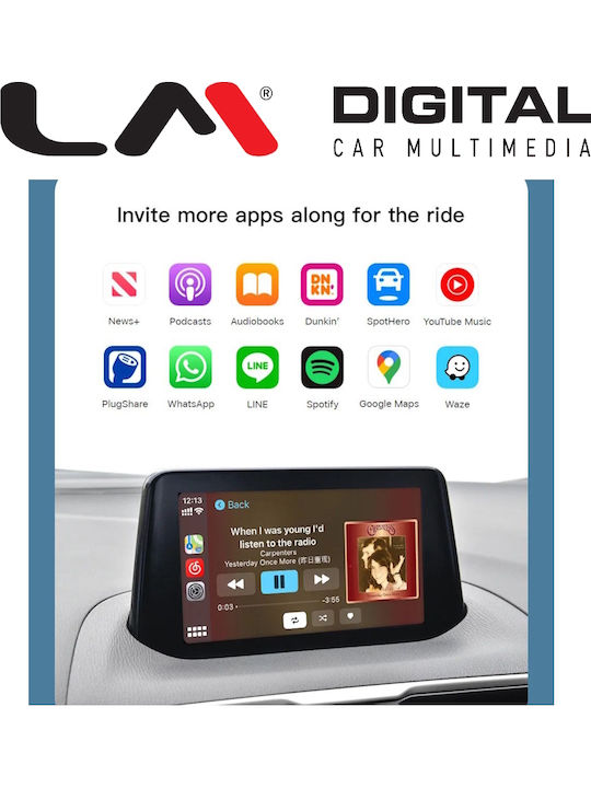 LM Digital Автомобилна Аудио Система (Блутут/USB/WiFi/GPS/Apple-Carplay/Android-Auto)