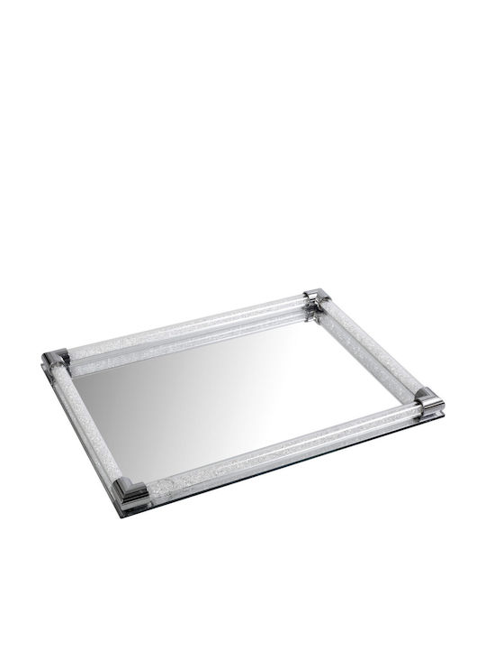 Wedding Tray made of Glass with Mirror Silver 1pcs