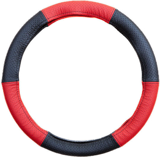 Husă Volan din Piele Naturală Roșie Perforată 37-39 Cm Mega Drive