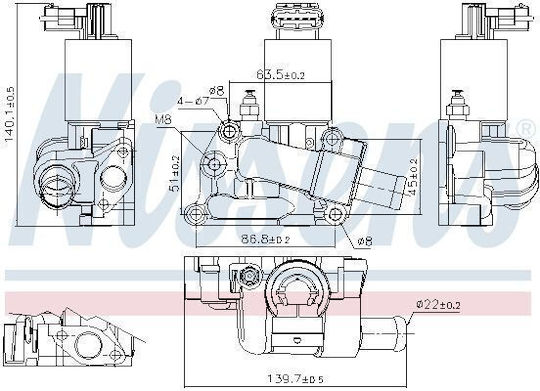 Nissens Supapă EGR Motor de mașină pentru Opel Corsa